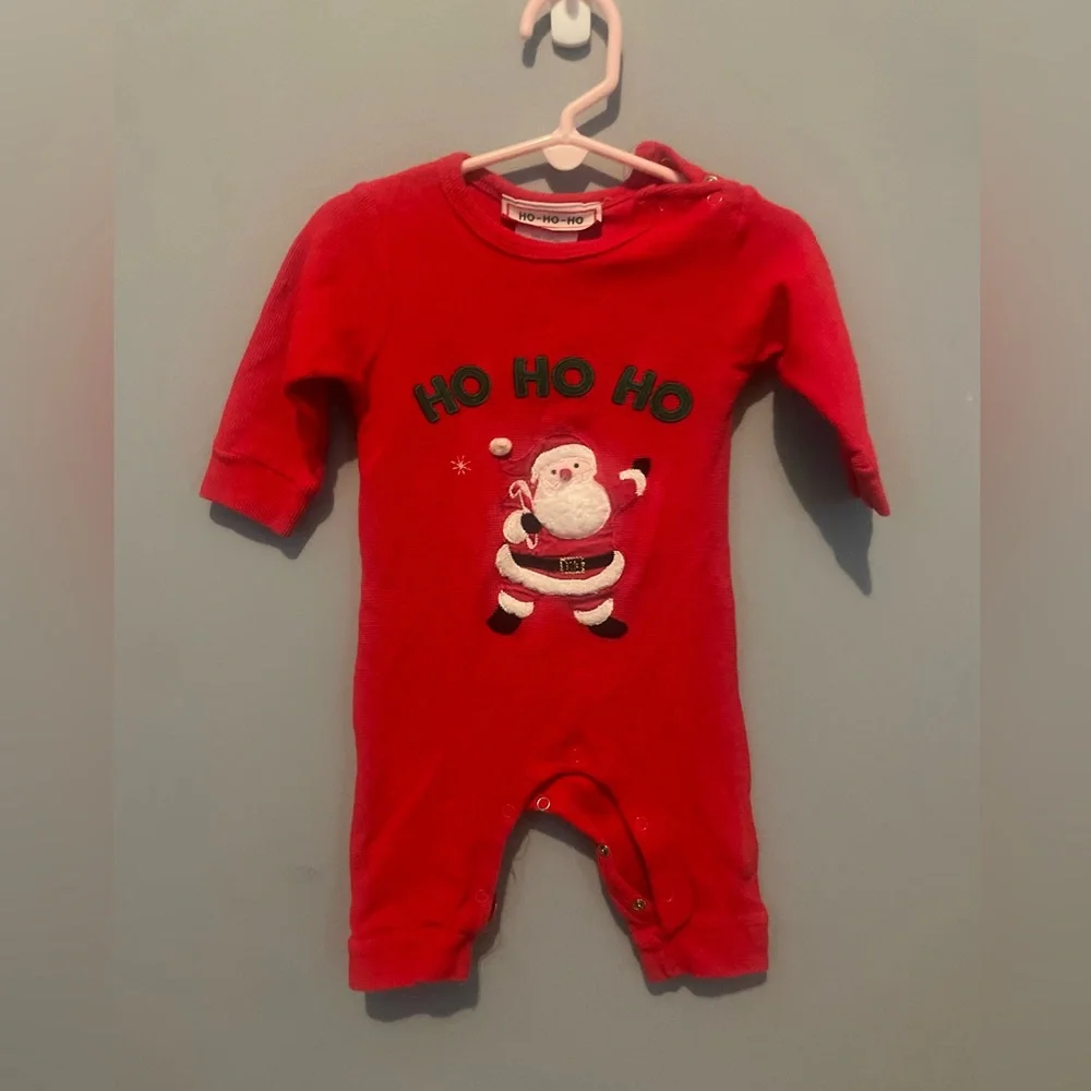 HO HO‎ HO SANTA CLAUS Chirstmas Romper & Size 9 months